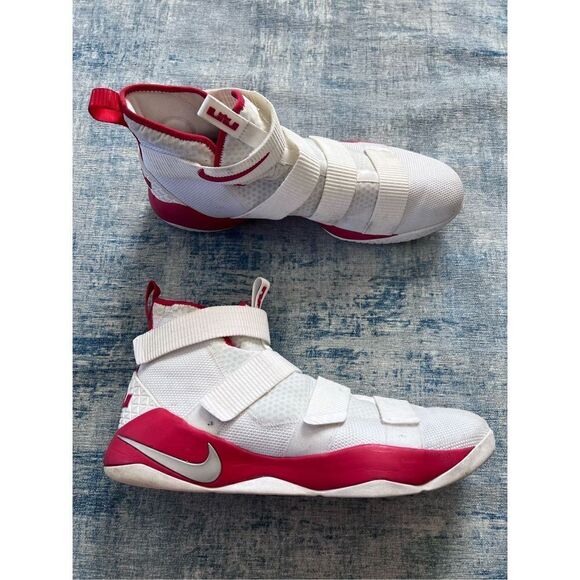 Nike White Red Lebron Soldier 11 TB Promo Size 18 - Picture 1 of 7